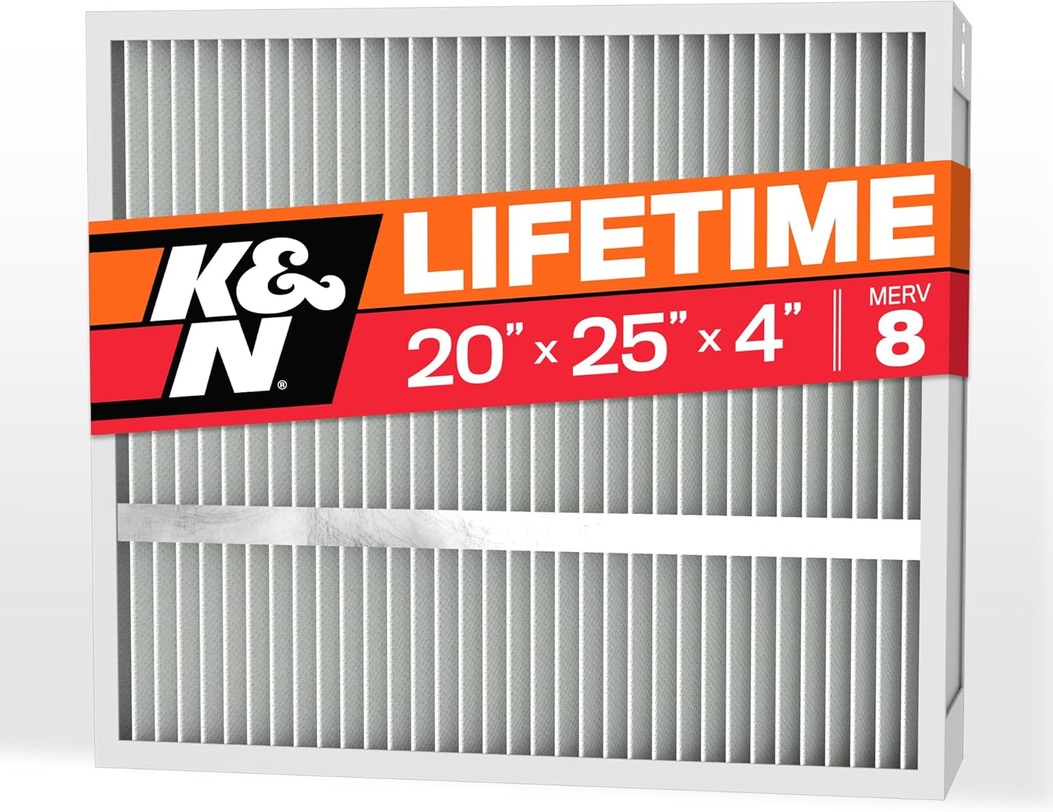 K&N 20X25X4 HVAC Furnace Air Filter, Lasts a Lifetime, Washable, Merv 8, the Last HVAC Filter You Will Ever Buy, Breathe Safely at Home or in the Office, HVC-8-42025