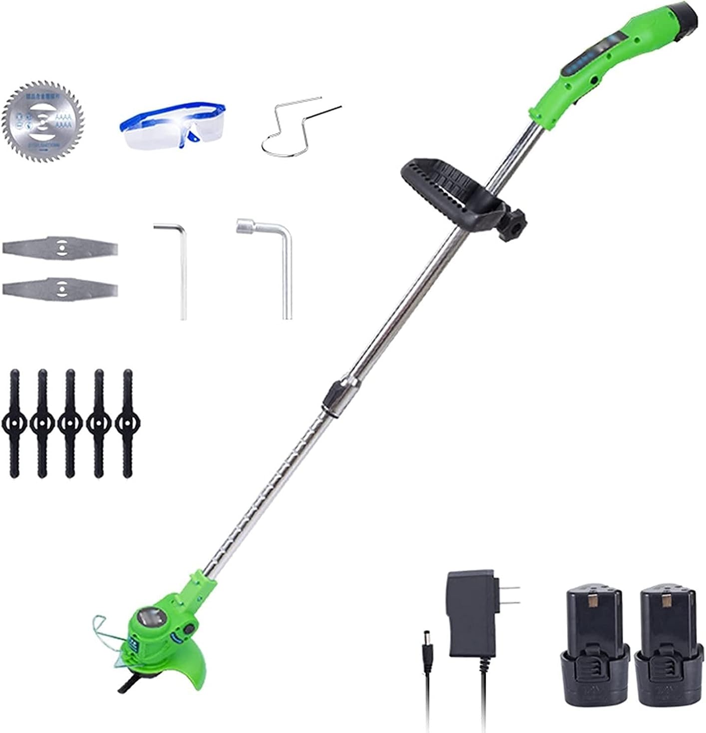 Electric Lawn Mower 12V Rotary Electric Lawn Mower Rechargeable Portable Telescopic Garden House Mowing Machine Lightweight Garden Weeding Pruning Too