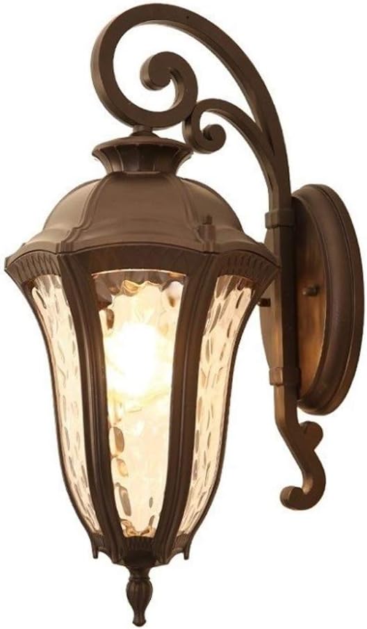 Lamp Lighting Mounted Light New Chinese Gooseneck Outdoor Lamp Retro Aluminum Waterproof Sconce E27 Waterway Stone Glass Lantern Porch Patio Deck Light Villa,One Color-34.5CM