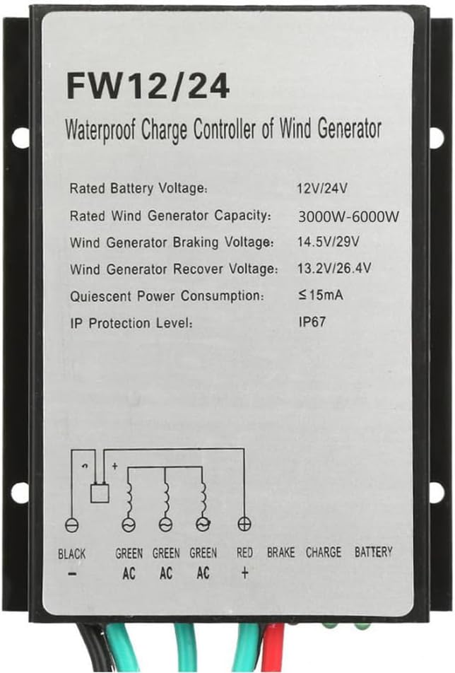 12000W DC 12V/24V/48V Wind Turbines Generator Charge Controller, Waterproof Battery Charge Controller Regulator(10A-40A)