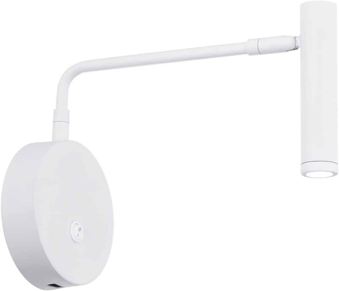 WAC Lighting dweLED, Sprig 8in LED Reading Light 3000K in White with USB Port
