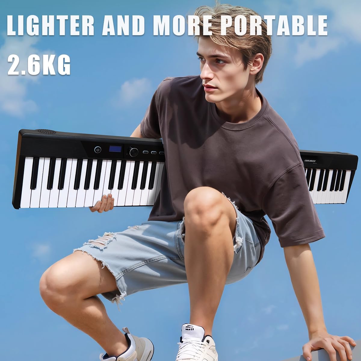 Coolmusic Portable Piano Keyboard Foldable: Portable Keyboard Piano 88 keys Semi-Weighted keyboard Electric Folding Piano Kit