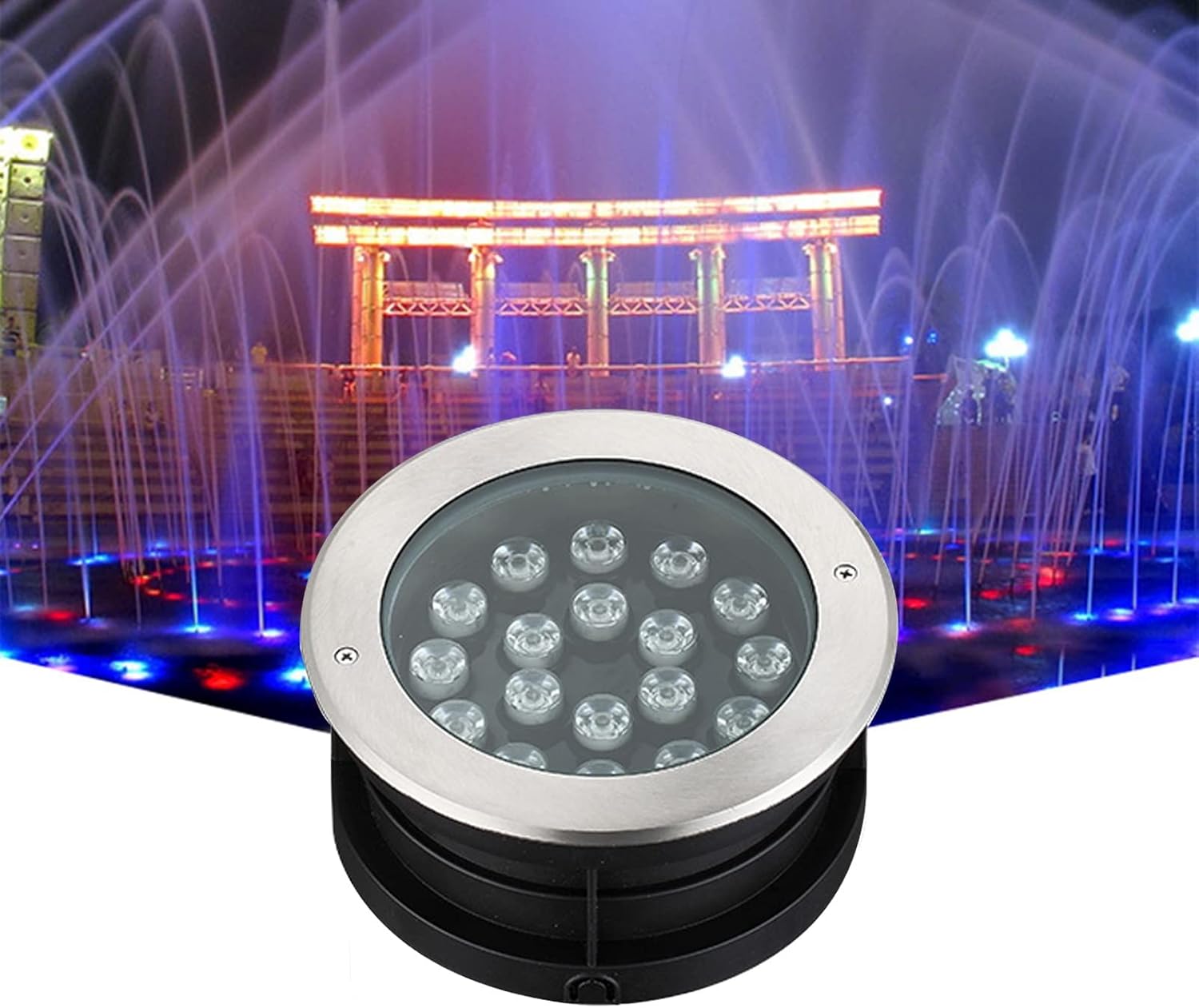 Buried Light, Anti-Rust Aluminum Outdoor In-Ground Lights Low Voltage AC24V IP68 Waterproof Recessed Floor Lamp for River Course Fountain Flower Pond Pond (Color : Blue, Size : 36W-AC24V)