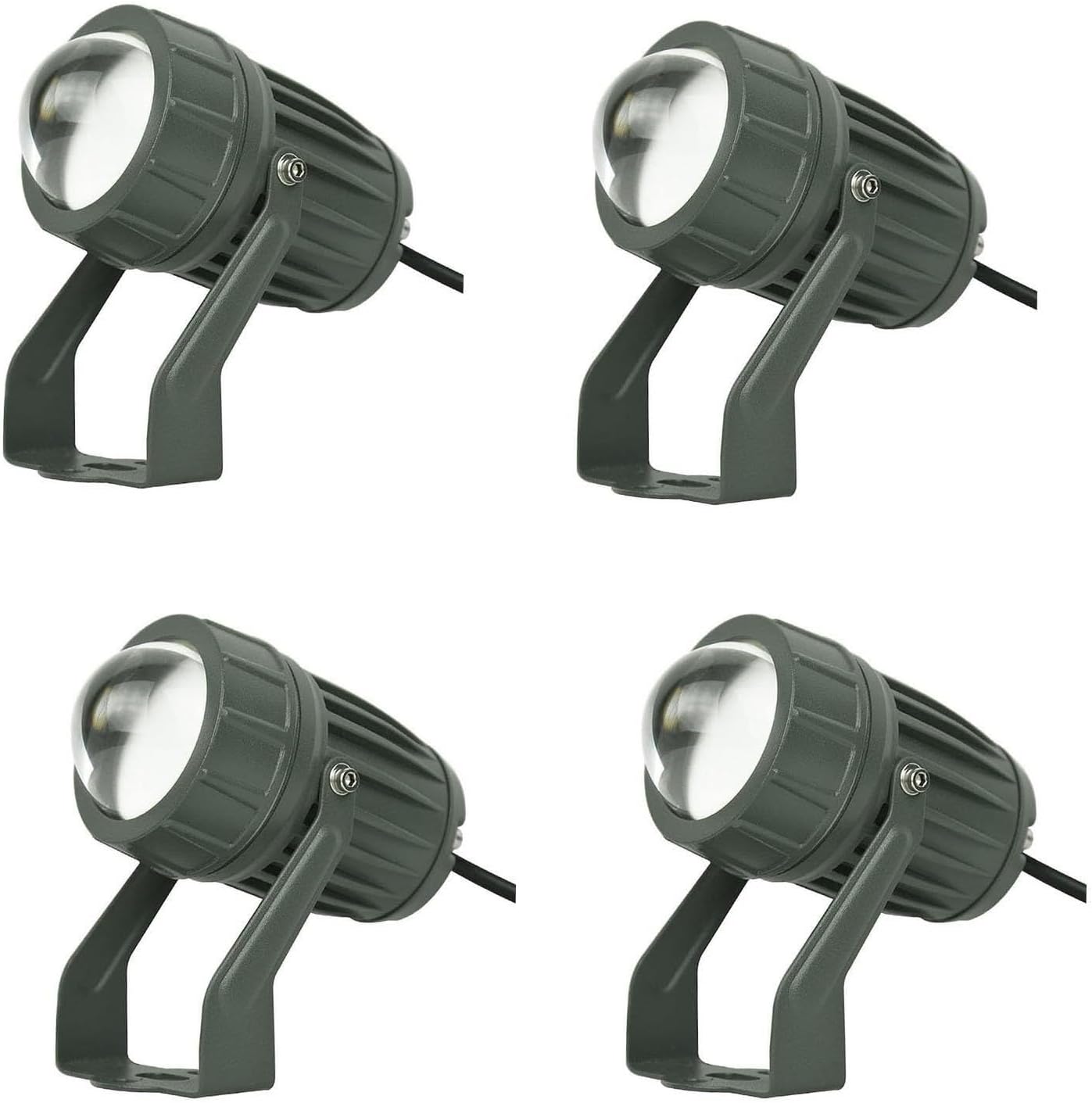 4PCS Rotation Spotlight - Led Beam Light, 10W Outdoor LED Floor Spotlight, IP65 Waterproof Outdoor Wall Lamp Landscape Lighting, Narrow Beam Floodlight, Adjustable Beam Angle Up Lights (Color :