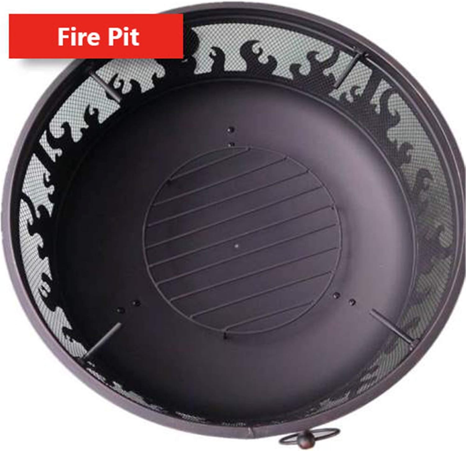 Garden Fire Pit,Outdoor Wood Burning Firebowl Fireplace with Poker Spark and Screen Retardant Mesh Lid for Backyard Camping