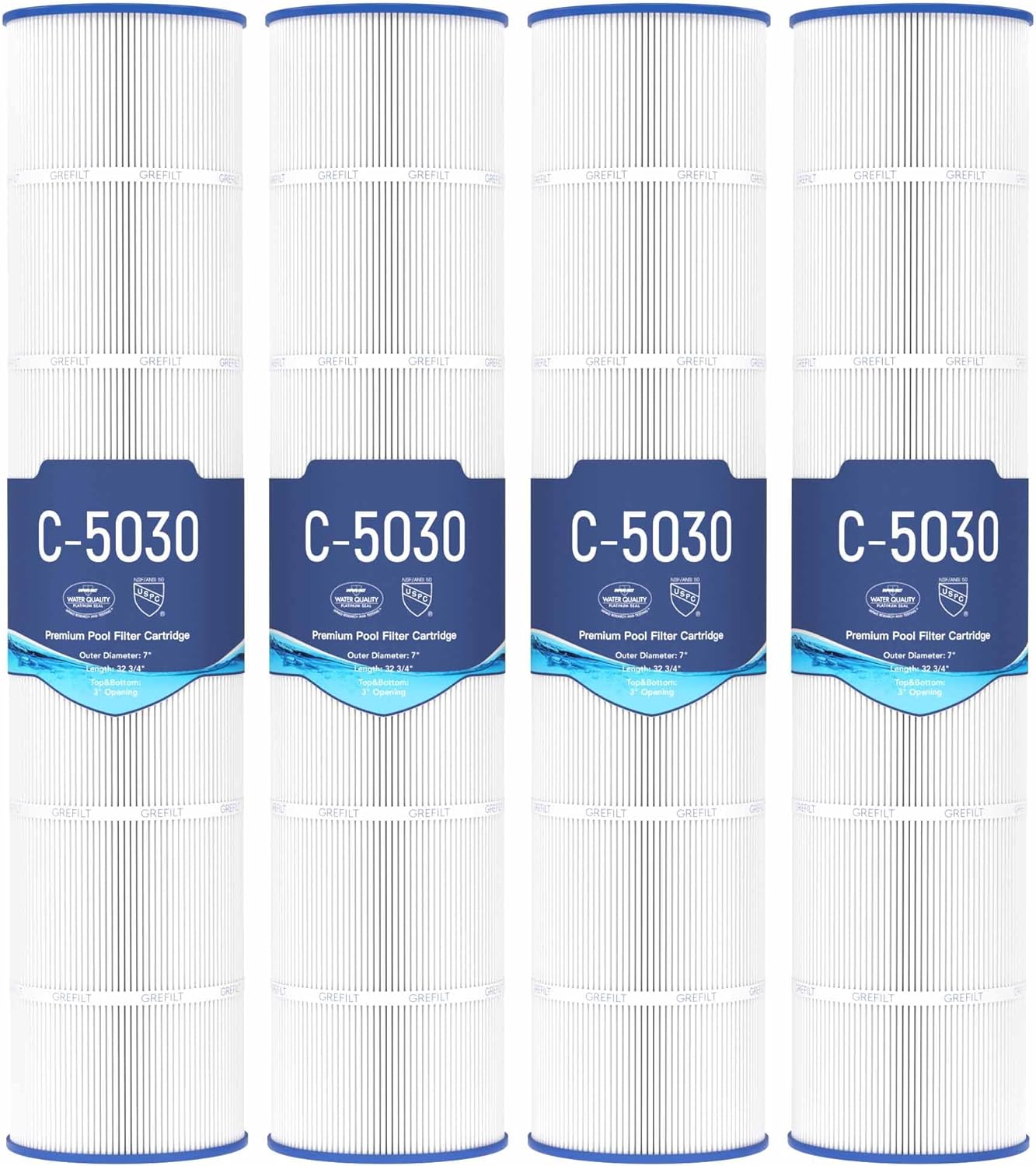 C5030 Pool Filter Cartridges, Replacement for Hayward SwimClear C5030, C5020, C5025, Replaces Hayward CX1280XRE, Pleatco PA131-PAK4, Unicel C-7494, Filbur FC-1227, 131 sq. ft. 4 Pack