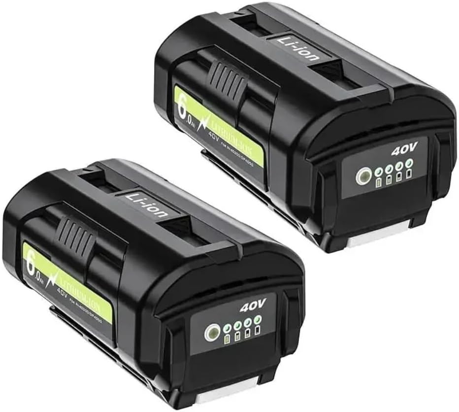40V 6000mAh Lithium-Ion Battery Replacement Compatible with Ryobi OP4040 OP4026 OP4030 OP4050 OP4060A OP40201 OP40301 Cordless Power Tool(2 Pack)