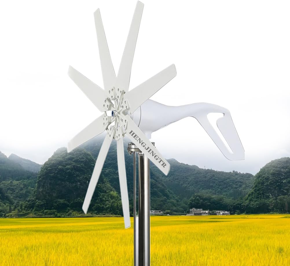 12000W 12V 24V 48V Wind Turbines Generator Kit,Vertical Turbine Motor Household Windmill with Mppt Controller Low Noise(White)