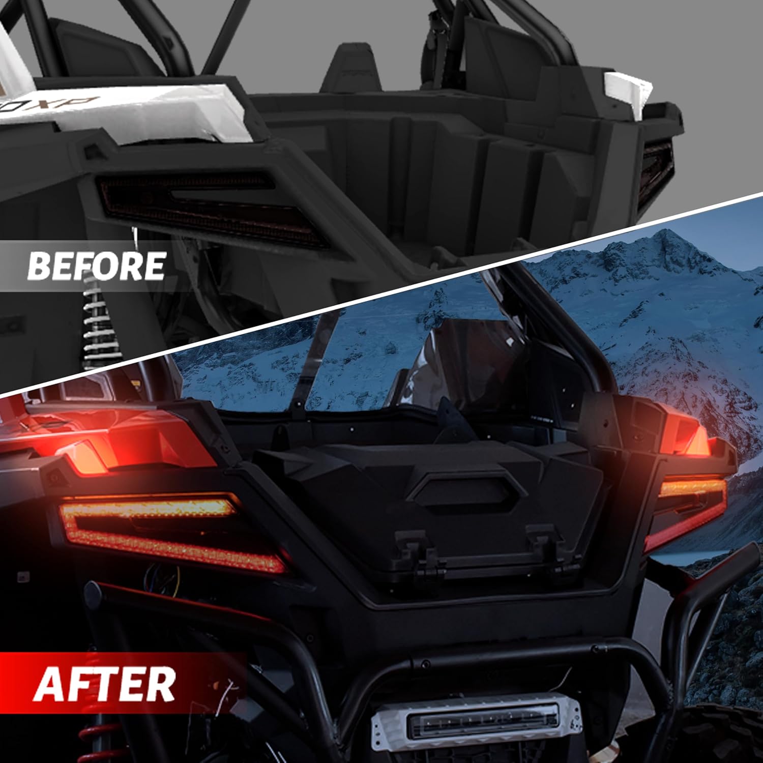 LED Rear Side Marker Lights for RZR PRO XP/PRO R 20-24, Smoked Rear Upper Position Signal Lights Tail Clearance Lamps for RZR PRO XP XP4/ RZR PRO R/TURBO R 2020-2024 Accessories(2PCS)