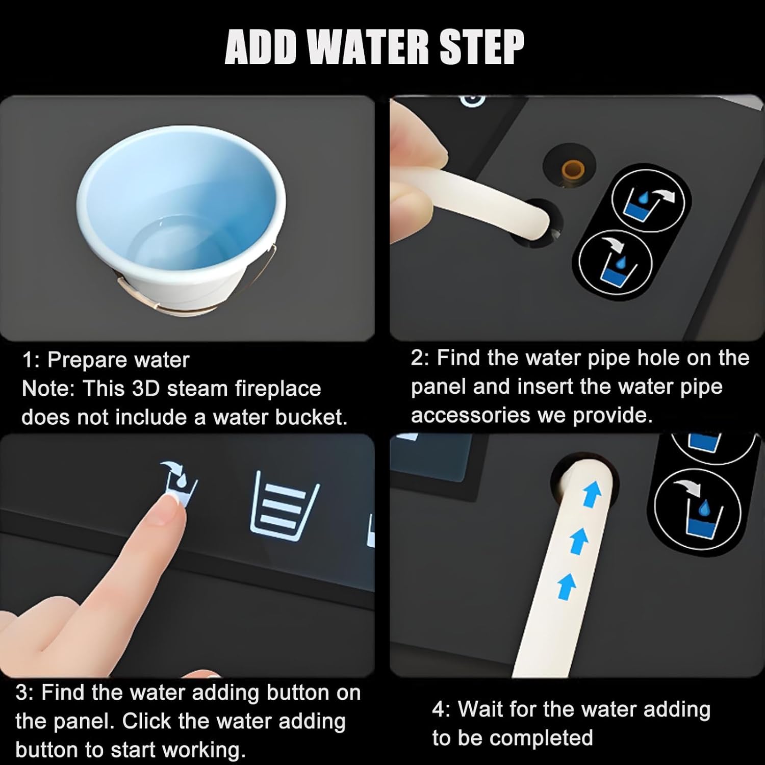 Atomized Electric Fireplace,Fireplace for Bedroom, Chiminea Electrica para Sala 3D Simulated Touchable Steam Flame with 7 Flame Colors (100cm/39.4in)