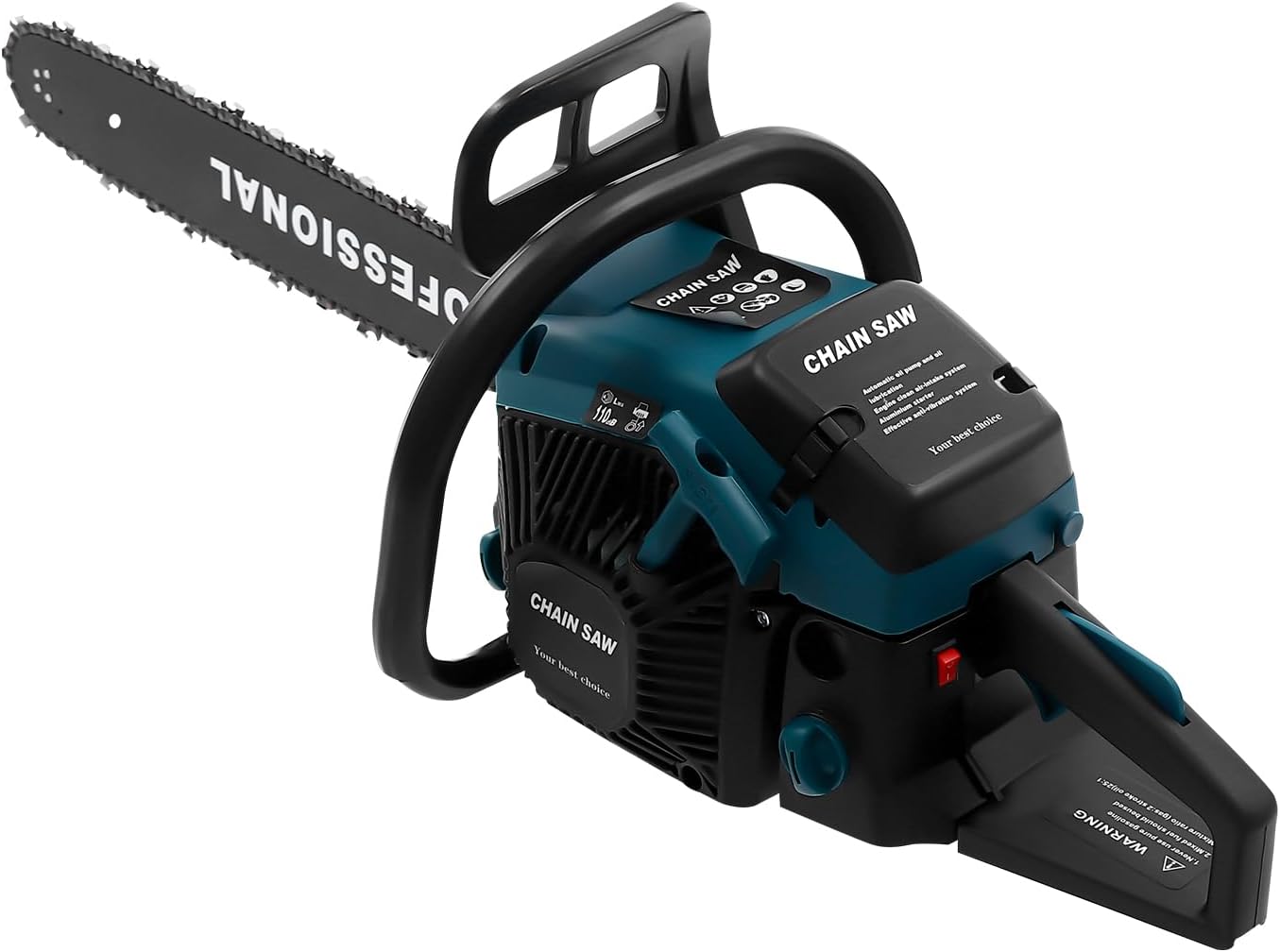 58CC Gas Chainsaws 2-Cycle 20 Inch Gasoline Powered Chain Saws with Air-cooled System & Self-reset Pull Start Handheld Cordless Petrol Chainsaws for Forest Harvesting, Cutting Wood