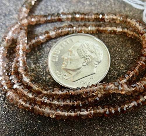 pink green brown blush andalusite faceted rondelles | 2mm | sold in sets of 30 beads