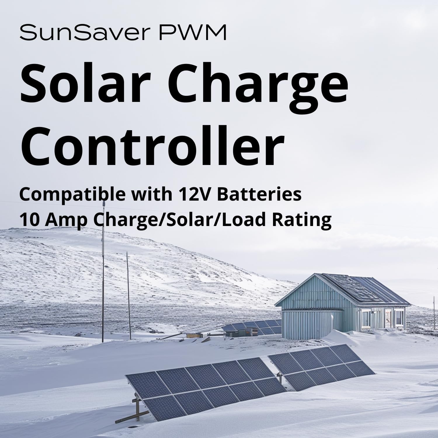 Morningstar SunSaver 10A PWM Solar Charge Controller (SS-10L-12V) - Solar Panel Regulator for 12V batteries, Four Stage Battery Charging, LVD, HazLoc Rated, Low Noise, 5 Year WTY - Designed in the USA