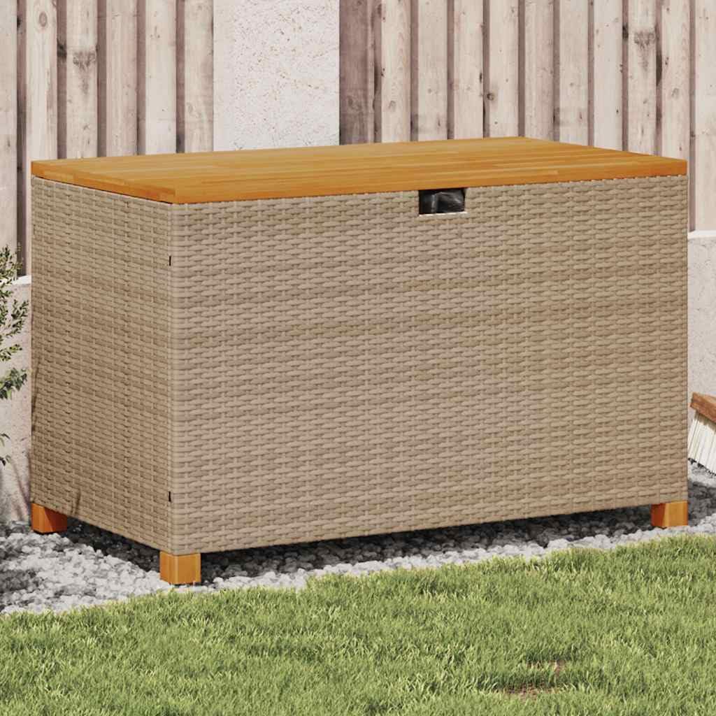 Garden Storage Box Beige and brown Storage Bin Deck Box for Garden Patio