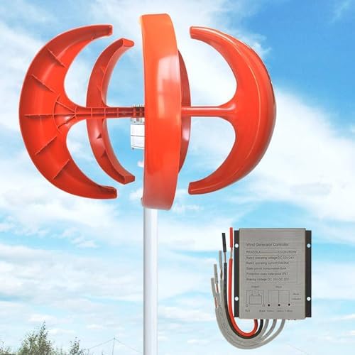 High-Efficiency 13000W Wind Turbine Generator Kit - 5-Blade Vertical Axis, 12V/24V/48V/72V/110V/220V, AC Permanent Magnet, Includes Controller, Perfect for Home & RV Energy Solutions, White