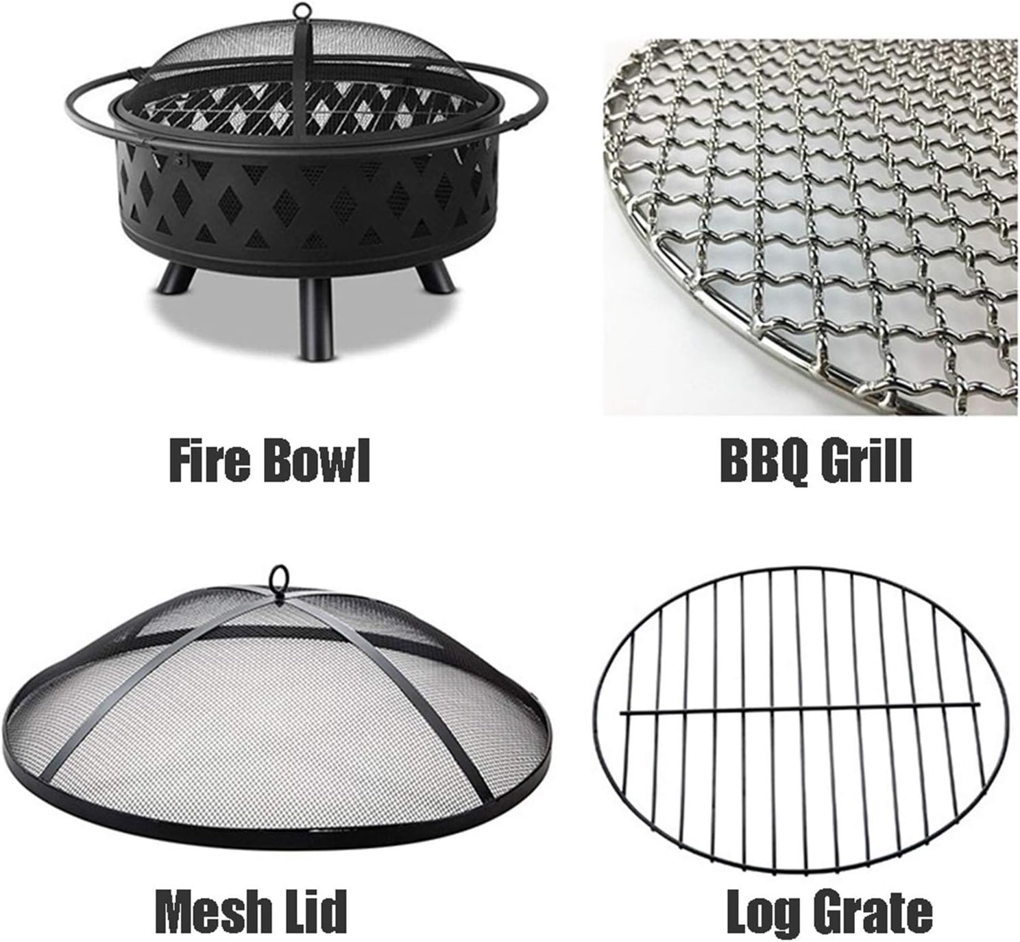 Outdoor Fire Pit Garden Fire Pit, Wrought Iron Cooking Fire Pit, Garden Gifts for Neighbors (Color : Style 1) (Style 2)