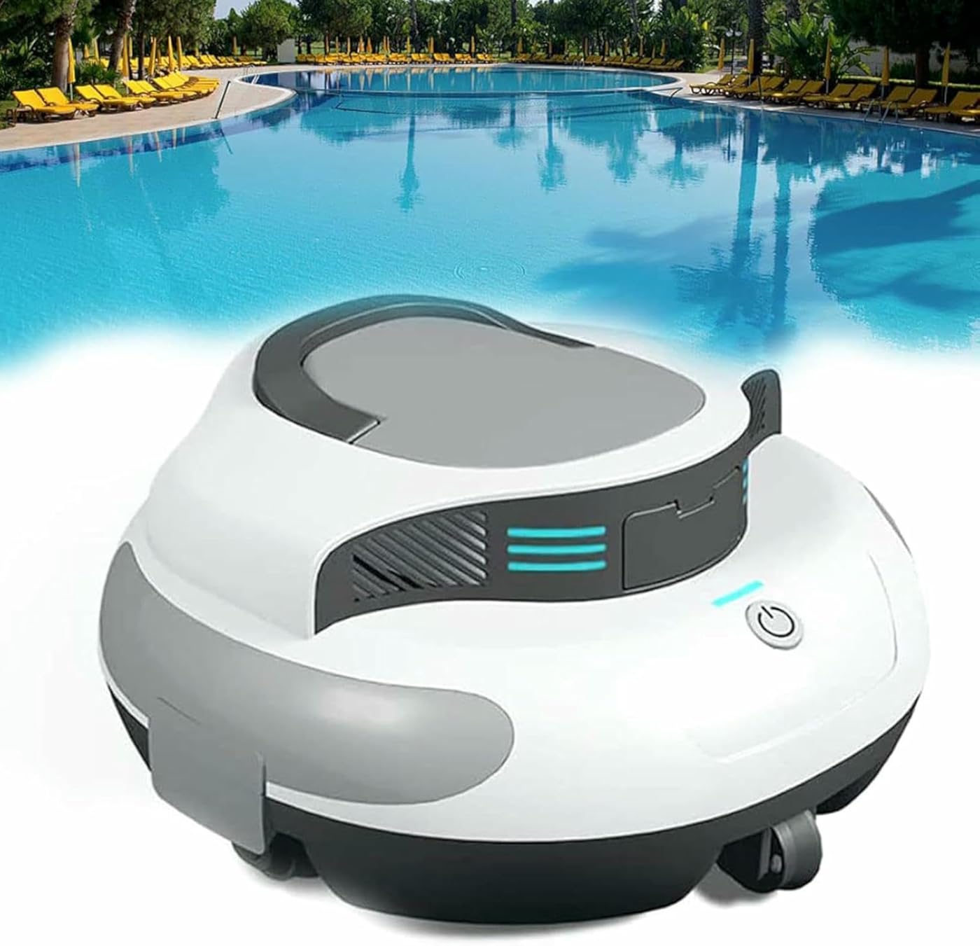 Automatic Robotic Pool Cleaner with Large Suction Power, Long-Lasting Battery for Efficient Cleaning, Ideal for Large Swimming Pools