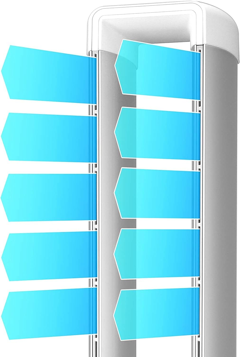 ULTTY Bladeless Tower Fan and Air Purifier in one, Bedroom Fan with HEPA Filter 99.97% Smoke Dust Pollen Dander, 42 Inch 90° Oscillating Tower Fan with Remote, Touch, 8H Timer