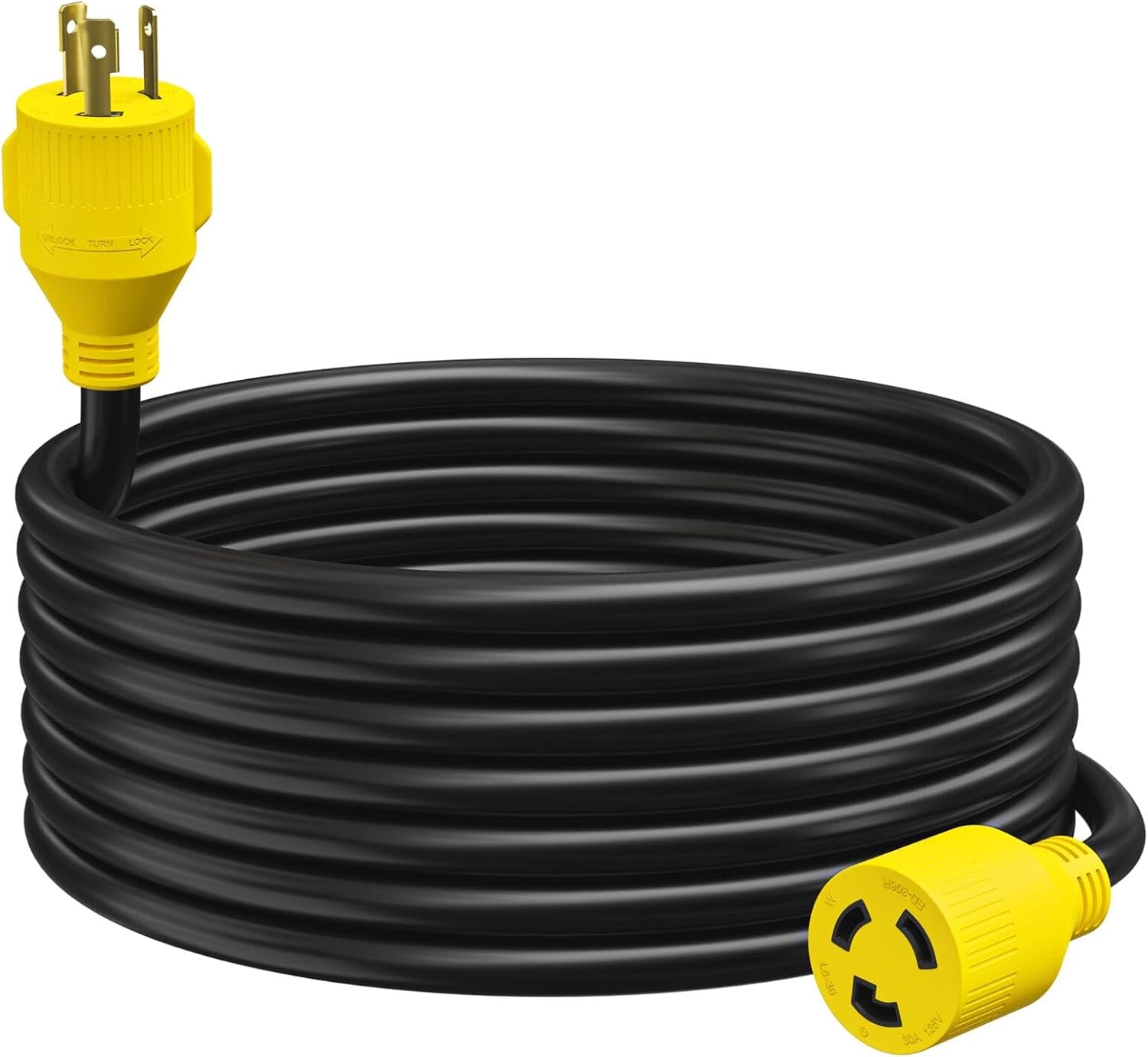 LCEXTG325 Generator Extension Cord 25 Ft 3 Prong Cable 10 3 30 adapter Plug LC-EXT-G325