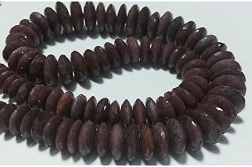 13 inch natural beads strand of 8-15mm faceted rondelle ruby gemstone beads for DIY jewelry - necklace, bracelet, earring, ring.