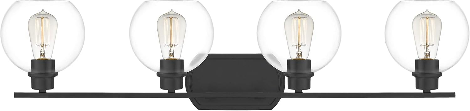 Quoizel PRUC8636MBK Pruitt Blueprint Vanity Bath Lighting, 4-Light 100 Watts, Matte Black