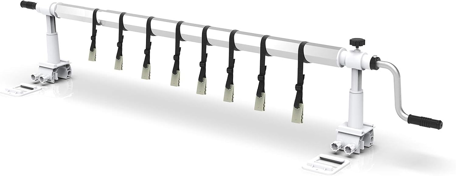 VINGLI Pool Cover Reel Above Ground Swimming Pool Cover Reel 16 FT Without Decking Solar Blanket Roller Systems with Tube Set for Various Shape Pool