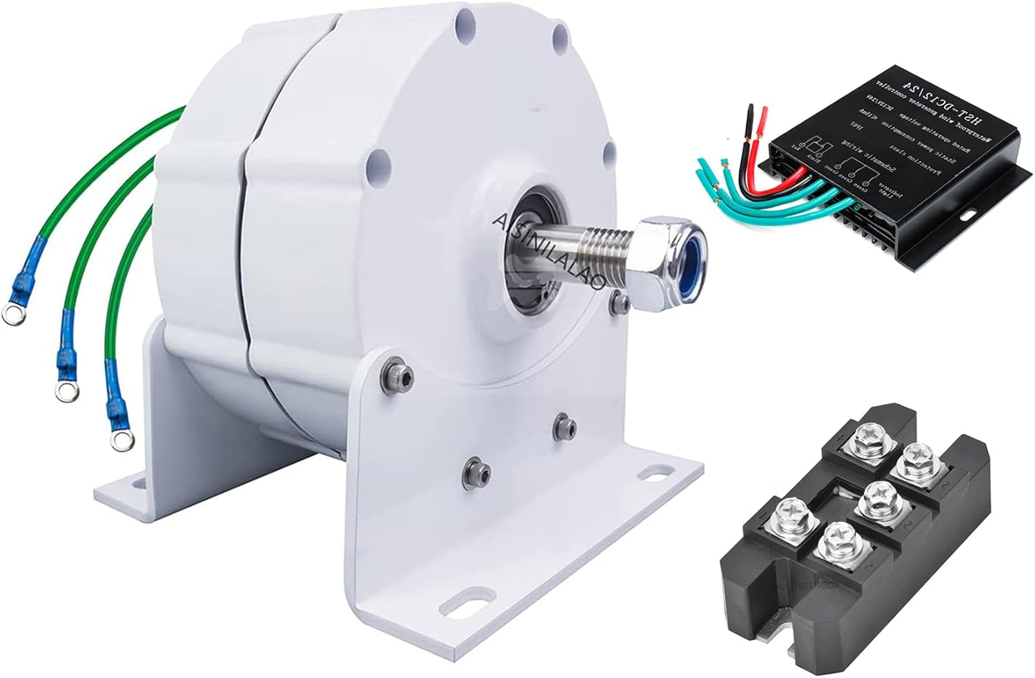 Low Speed 6000W-8000W 12V 24V 48V Gearless Permanent Magnet Generator Used for Wind Turbines and Water Turbines with Controller (with Base)