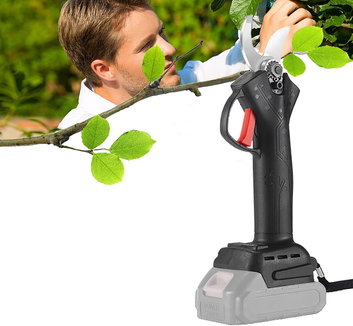 Power Tool Branch Cutter Electric Cordless Pruning Shears, Electric Garden Shears Electric Scissors, 4 Gear Garden Fruit Tree Pruning, Secateurs 0~30mm for Garden/Patio Set3 black
