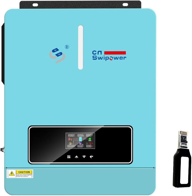 Xijia 3600VA 3600W MPPT Hybrid Pure Sine Wave Power Inverter with 120A MPPT Solar Charger dc 24V to 110v ac 60HZ Solar Converter for Home,car ＆Cabin，with WiFi Module