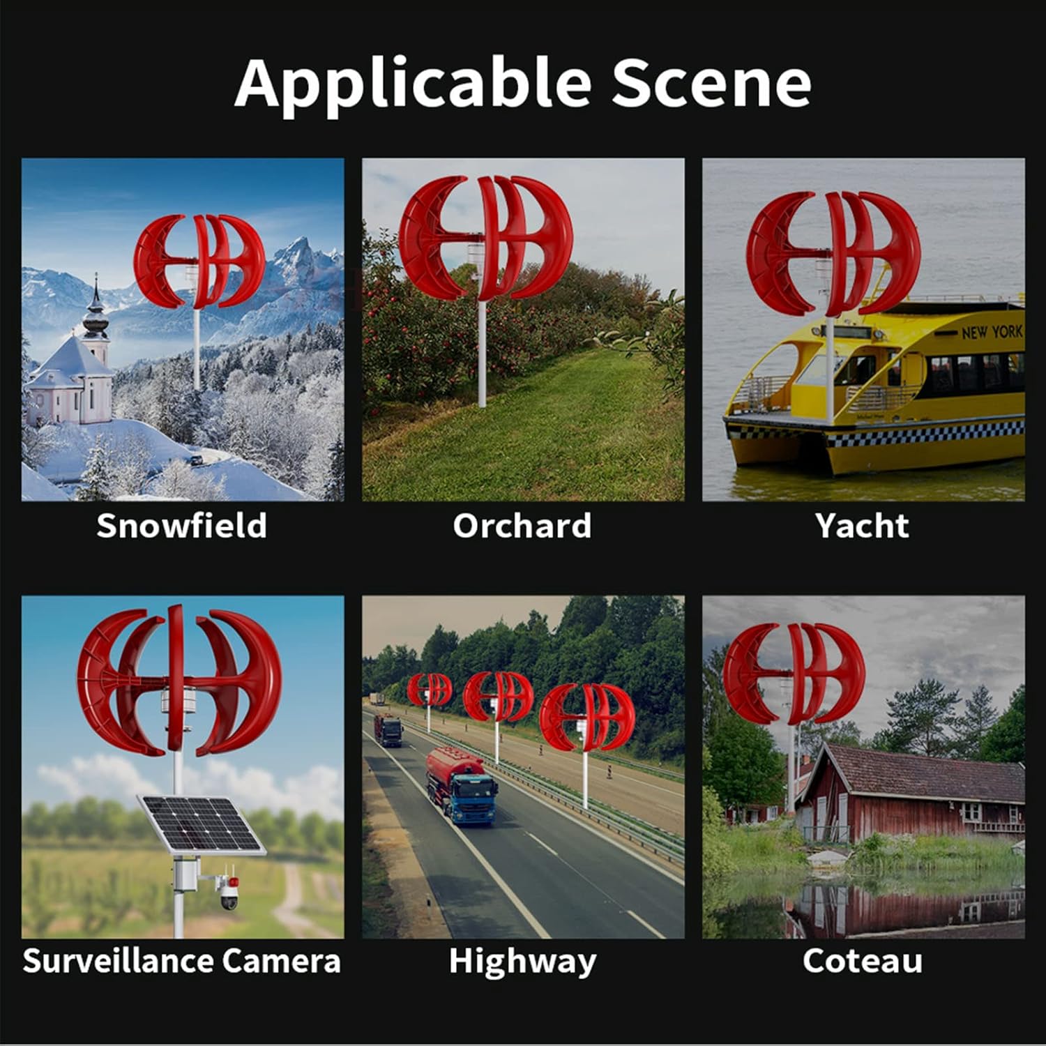 Low Wind 3000W AC 12V 24V 48V Wind Turbine Generator, 5 Blades Vertical Wind Turbines Generator MPPT Controller Silence Windmill LED Charge Indicator