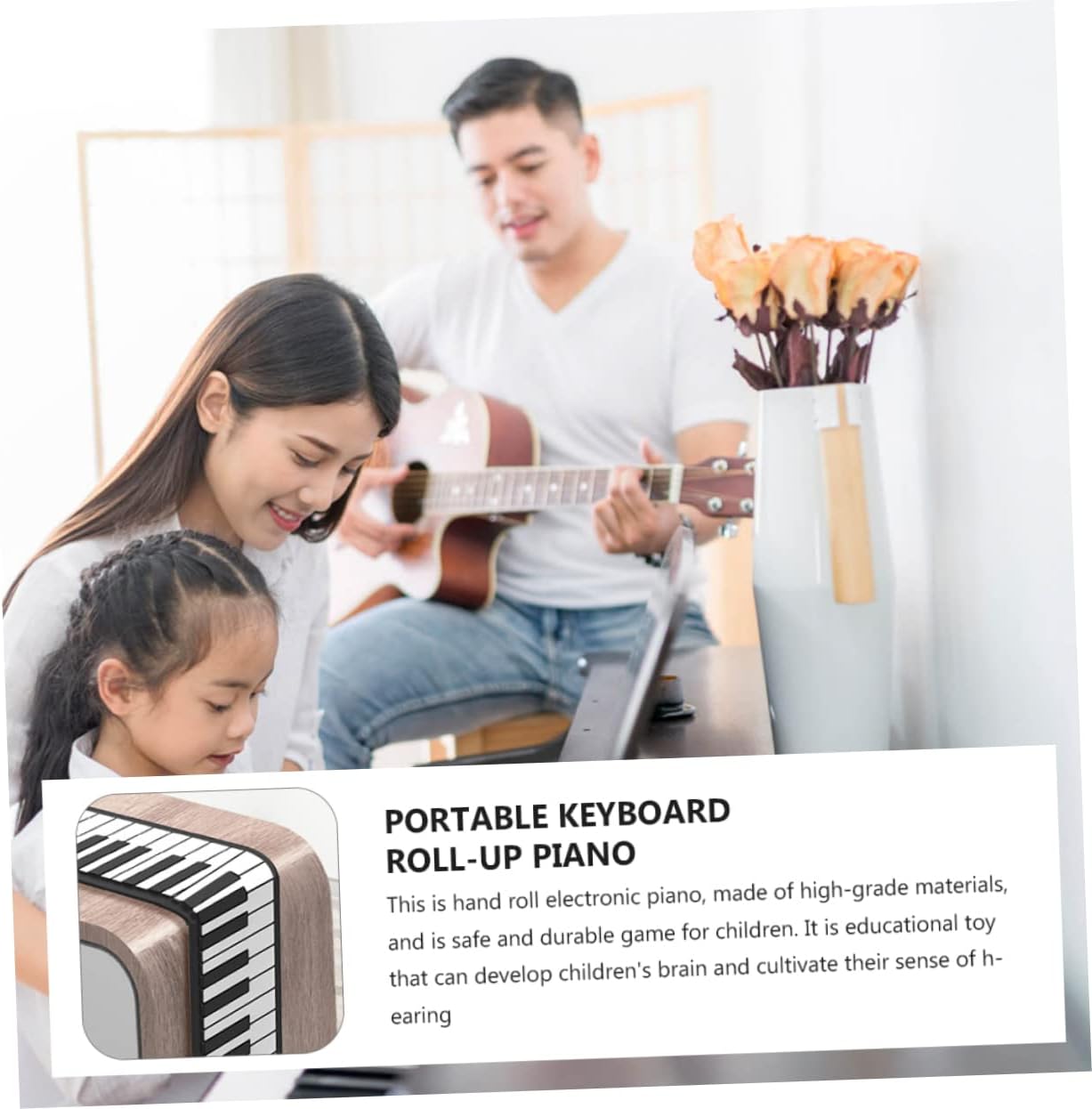 KESYOO Keys Roll Up Piano Portable Hand Roll Electronic Keyboard for Beginners Durable and Drop Design for Music Practice Anytime Anywhere