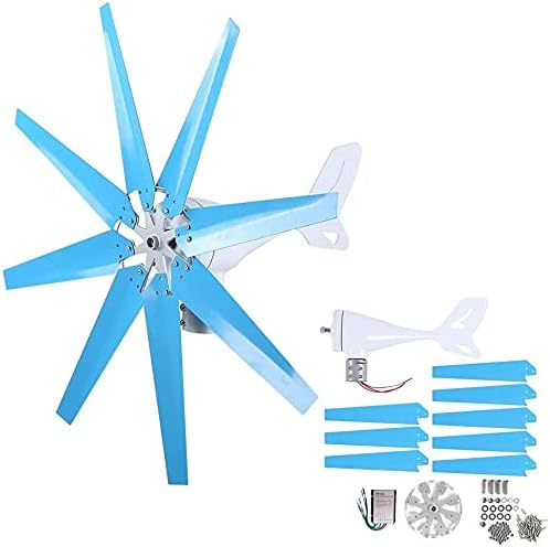 Wind Turbine Generator, 8 Blades Wind Power Machine, 4000W Low Vibration Wind Power Generator Kit Special Stator Designs Electromagnetic Braking
