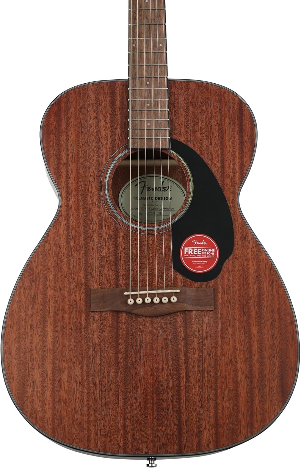Fender CC-60S All-Mahogany Concert Acoustic Guitar, Natural