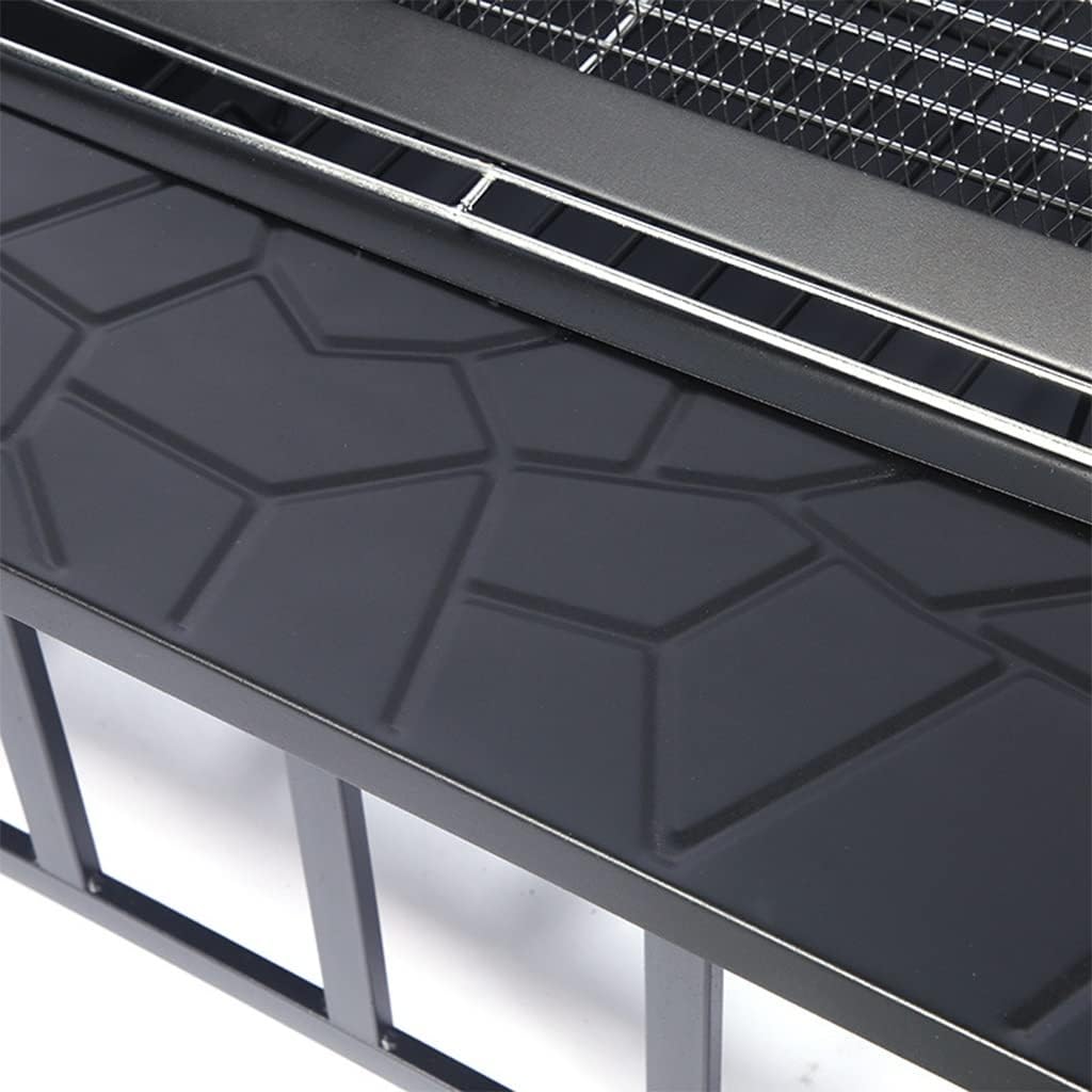 Suqre Metal Tabletop Fire Pit, Outdoor Wood Burning Firepit Heating and BBQ Grill Dual-use, Perfect for Garden Backyard Xmas Patio