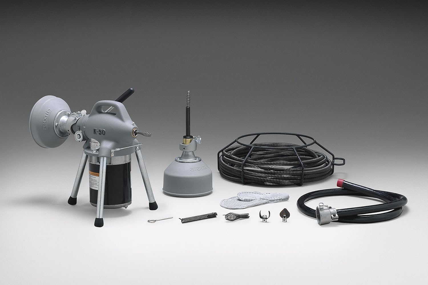 RIDGID K-50 Sectional Drain Cleaning Machine Bundle with T-240 3-Piece Tool Set