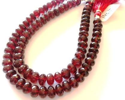 13 inch natural beads strand of 8-10mm faceted rondelle mozambique garnet gemstone beads for DIY jewelry - necklace, bracelet, earring, ring.