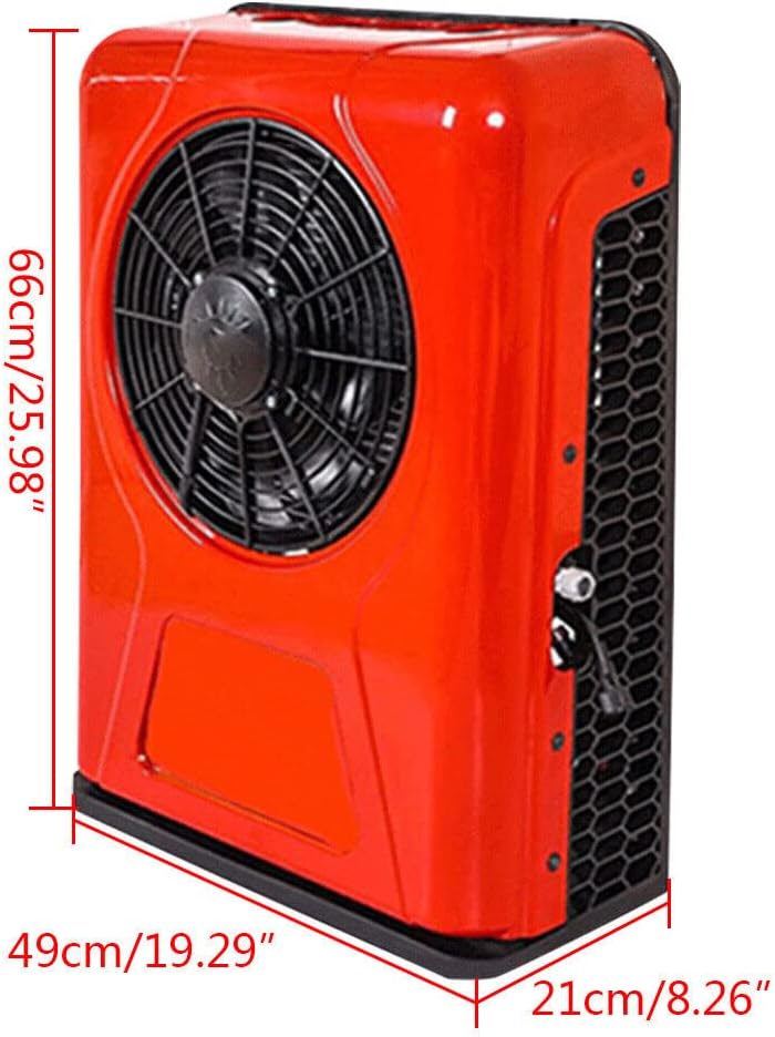 CNCEST 12v Air Conditioner RV Air Conditioner Kit Universal Electric A/C Unit for Cab Cooling - Portable Split AC with High 12000BTU for Caravan or Truck Cab Two Packages (Red 12V)