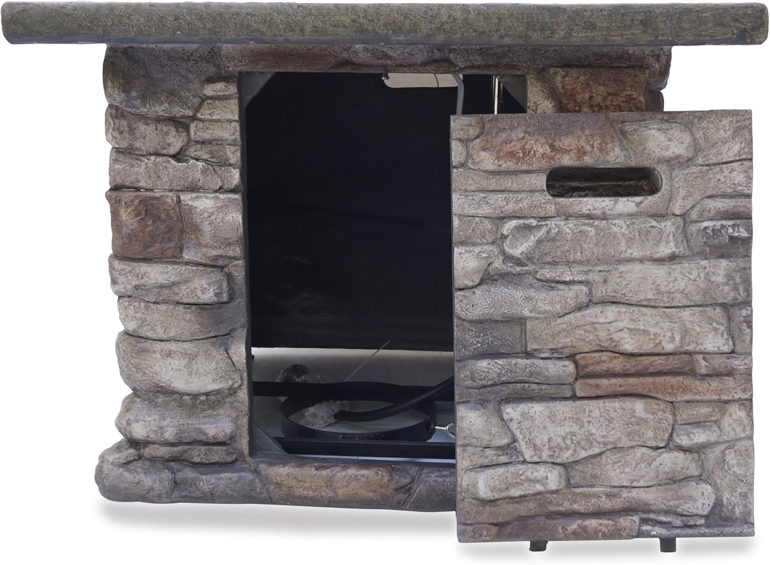 Christopher Knight Home Stonewall Outdoor Square Fire Pit - 40,000 BTU, Natural Stone