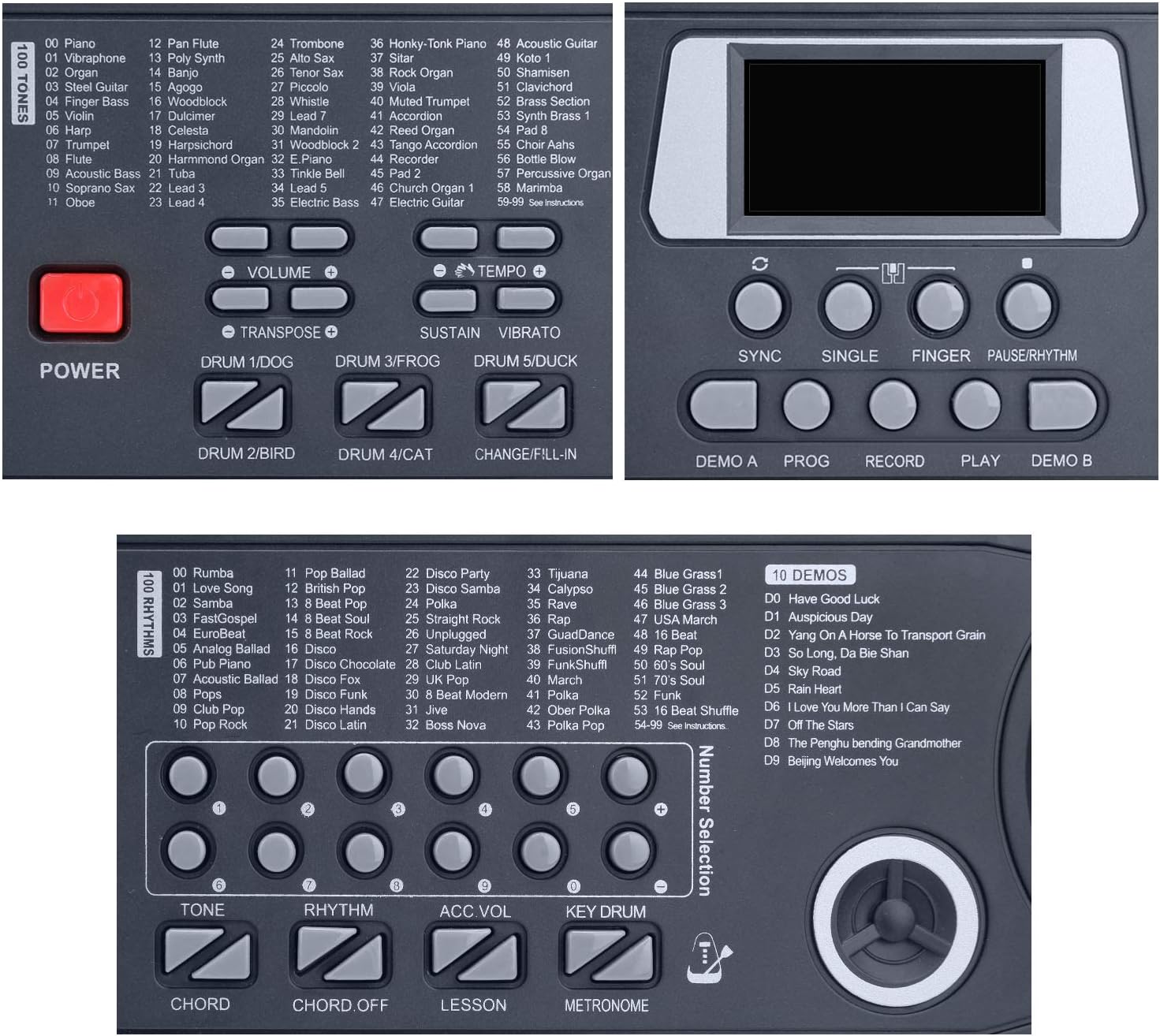 Hricane Piano Keyboard, 61 Keys Beginner Electronic Keyboard Portable Digital Music Keyboard, Early Education Music Instrument with Microphone & Music Sheet Stand