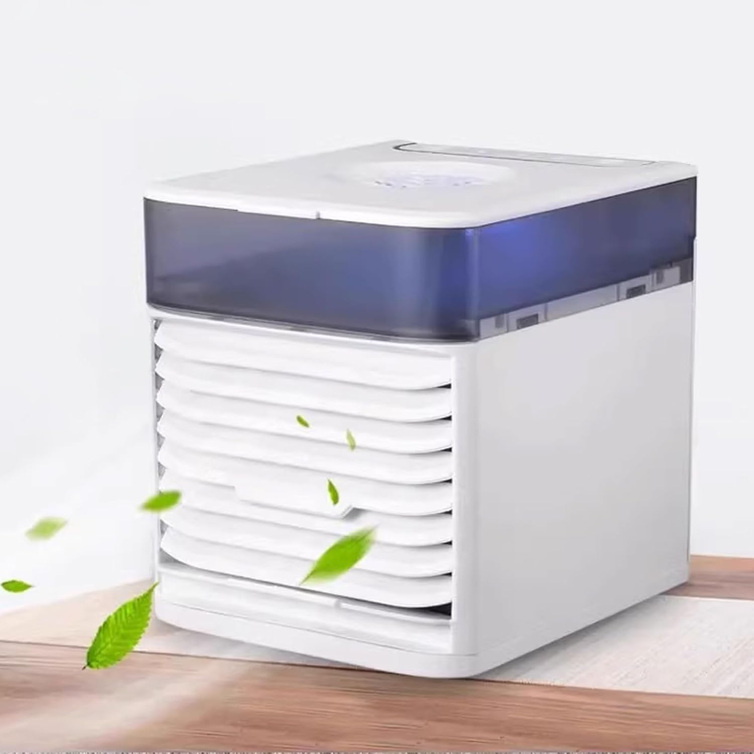 Desk Air Conditioner Fan 3 Wind Speed Levels Pet Air Conditioner Touch Switch Design 500ml Large Capacity Water Tank Cold Air Fan with Light and Mist Switch