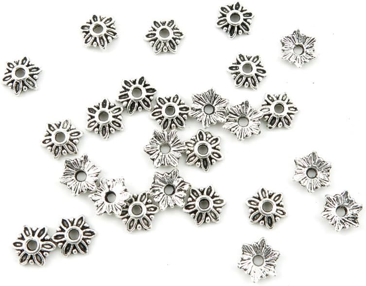 Jewelry Making Charms Antique Silver Tone Color Jewellery Charme Findingss Bulk Wholesale Suppliers Arts Crafts X1YE2 Flower Spacer Beads
