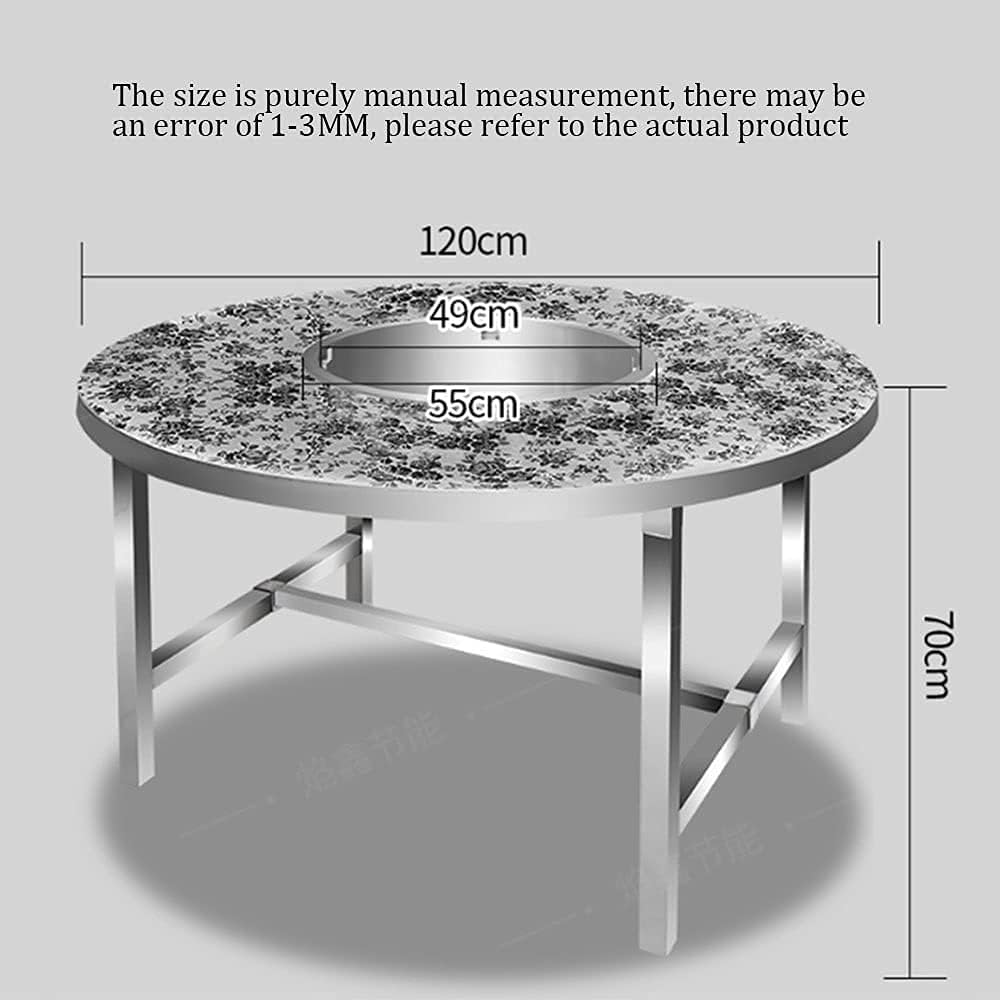 Patterned Surface Stainless Steel Folding Charcoal fire Pit Table Outdoor Indoor one Table Dual-Purpose Multi-Function Brazier Barbecue Table