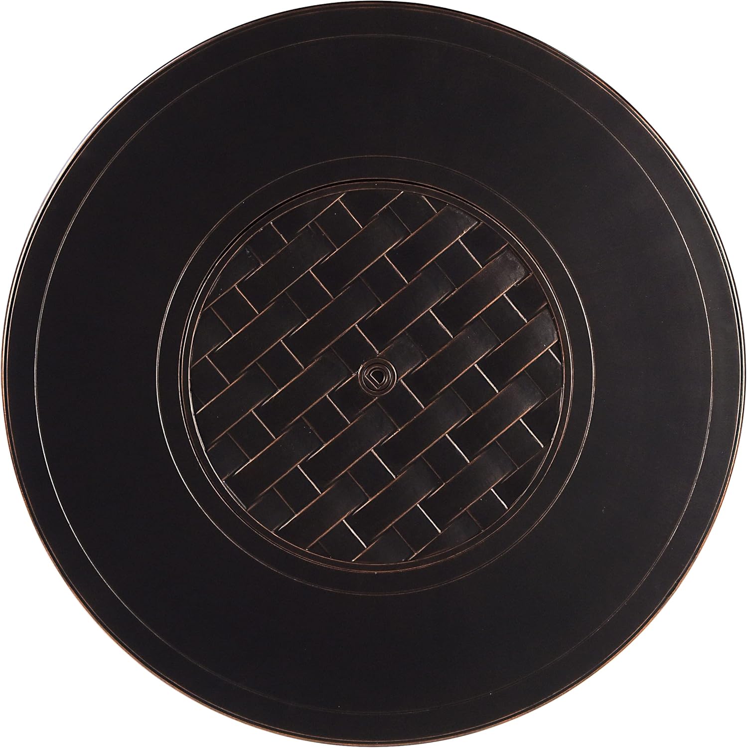 Aluminum 57,0000 BTU 44 in. Round Propane Black Fire Pit Table with Fire Beads, Lid, Propane Tank Cover and Table Fabric Covers in Copper Finish