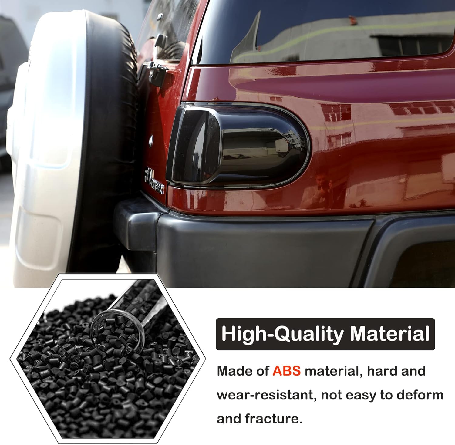 Car Tail Light Lamp Cover Compatible with Toyota FJ Cruiser 2007-2021 Rear Taillight Cover Tail Lamp Shell Shade Smoked Tintlight Lamp Trim Cover Rear Headlight Blackened Protection Cover Accessories