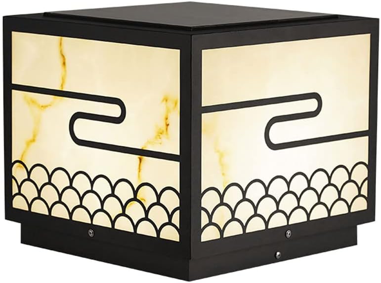 Courtyard light Outdoor Post Lights Square Column Lights Deck Fence Waterproof Outdoor Pillar Lights Courtyard Garden Lawn Street Lights External Landscape Patio Pillar Lighting Fixture ( Size : 32*32