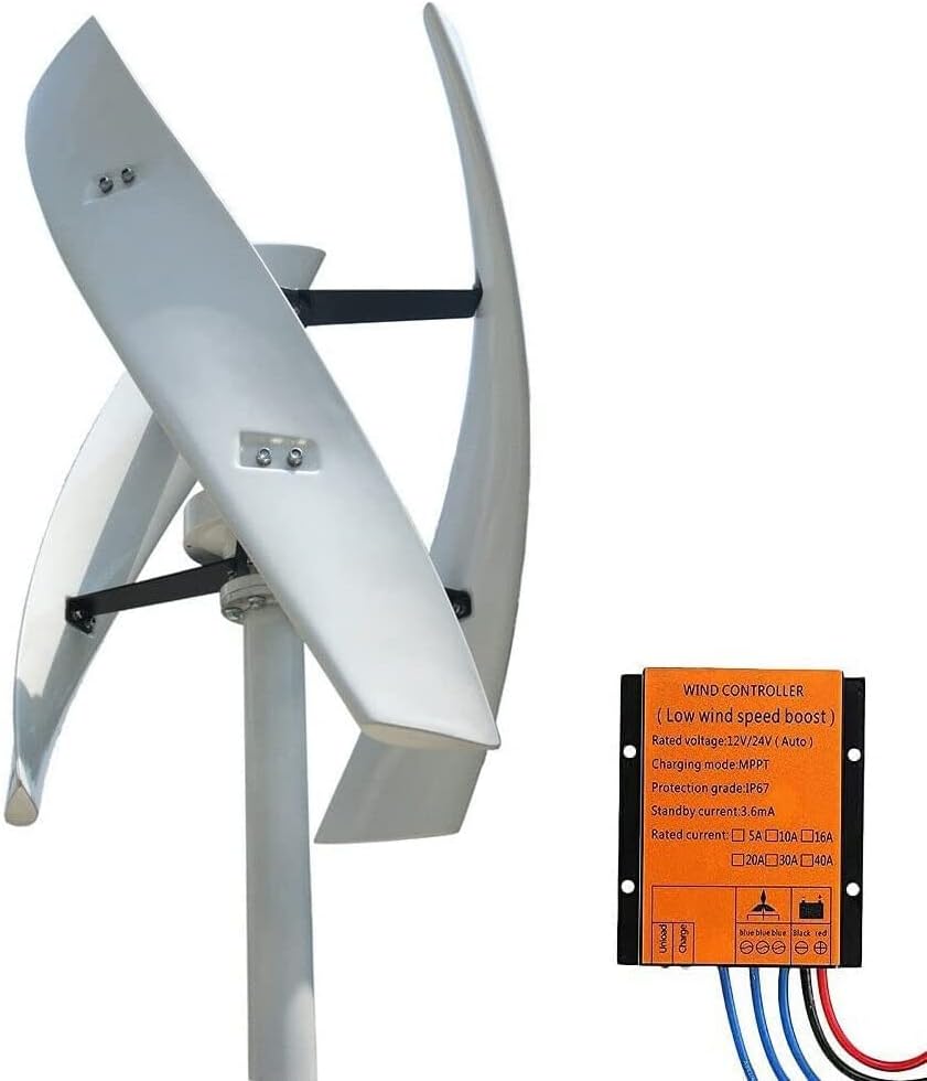 10000W Wind Turbine Generator 2.5M/S Low Wind Speed Starting Wind Power Generator with Controller for Home, Camping & Boat Use