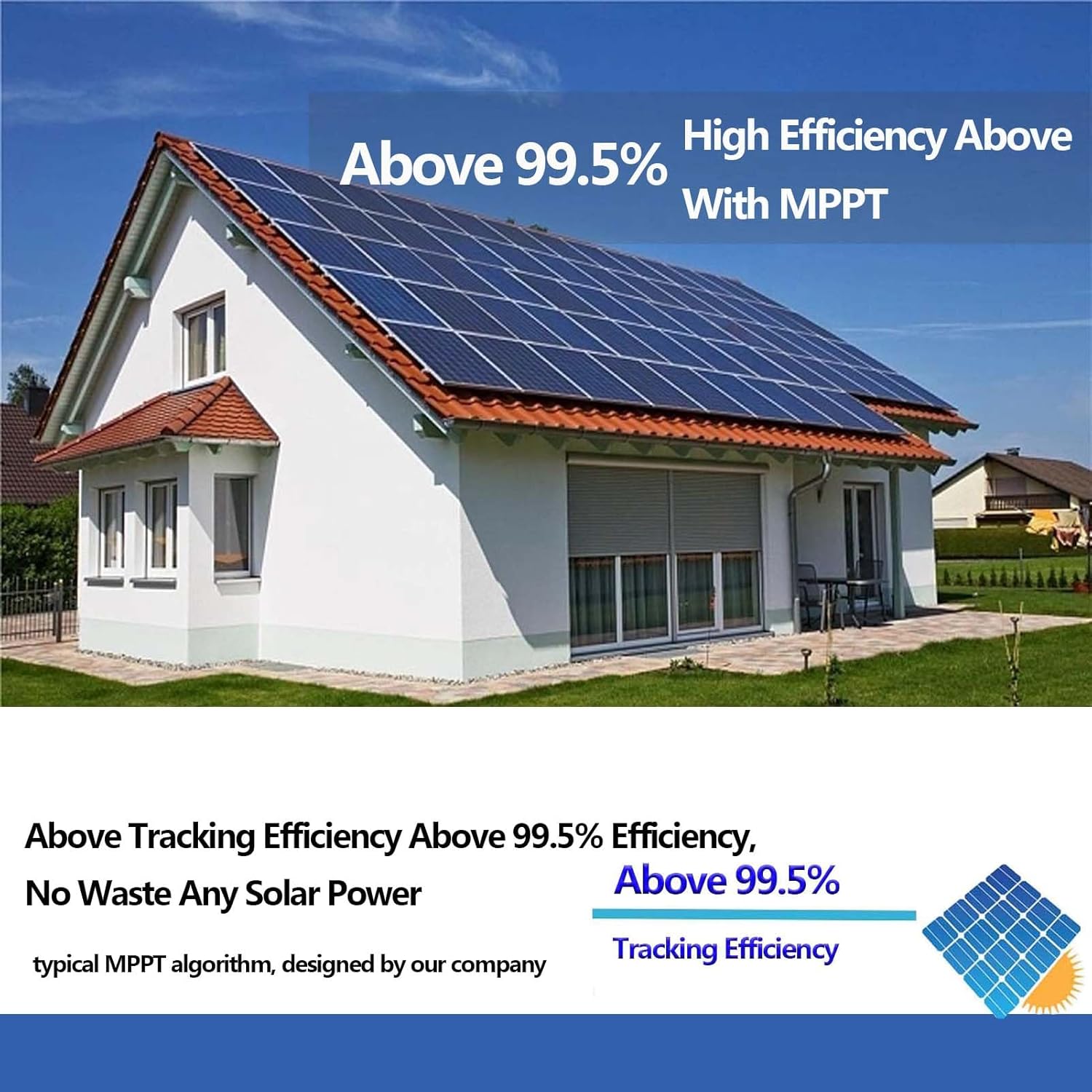 EPEVER 40A 12/24/ Auto Identify MPPT Solar Charge Controller with Remote Control of LCD Display Adjustable Parameters and Temperature Sensor Support Lithium (Tracer 4210AN MT50 Sensor)