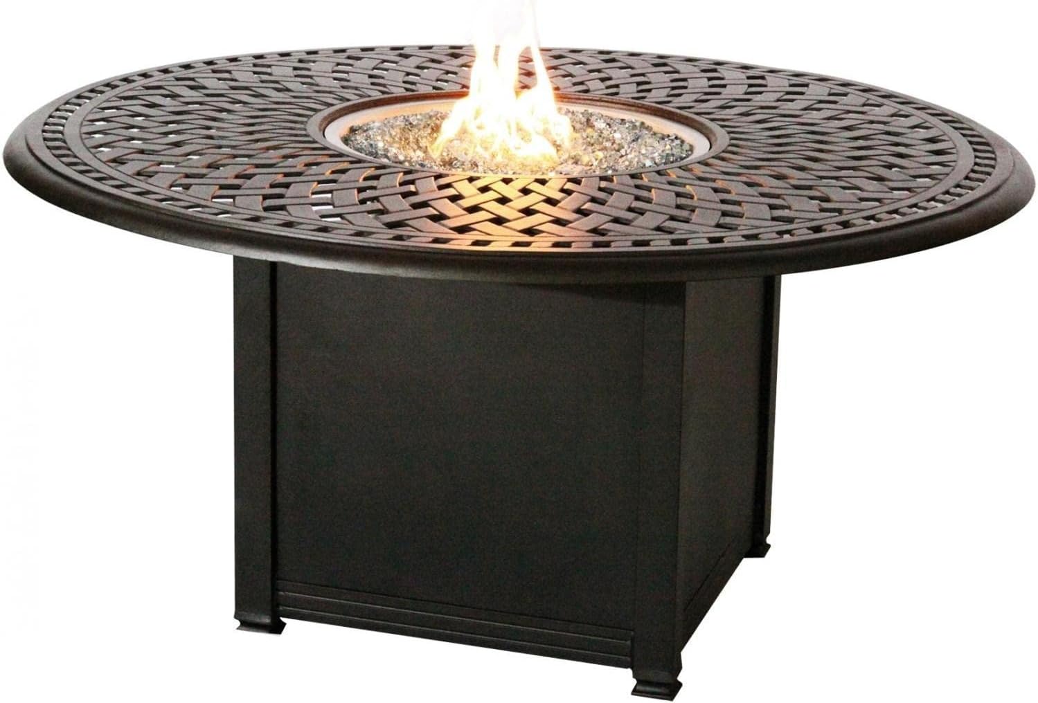 Darlee Signature 52 Inch Propane Fire Pit Chat Table Antique Bronze