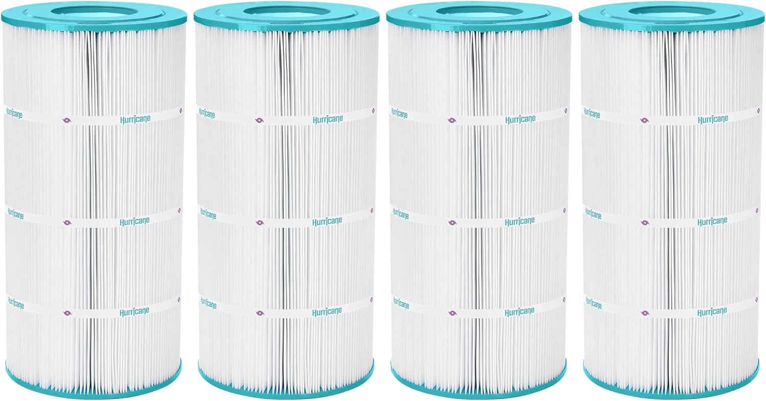 Hurricane 4 Pack Replacement Spa Filter Cartridge for Unicel C-8600, PA80, Filbur FC-1280, Hayward Star-Clear II C800, & Star-Clear II C1500, White