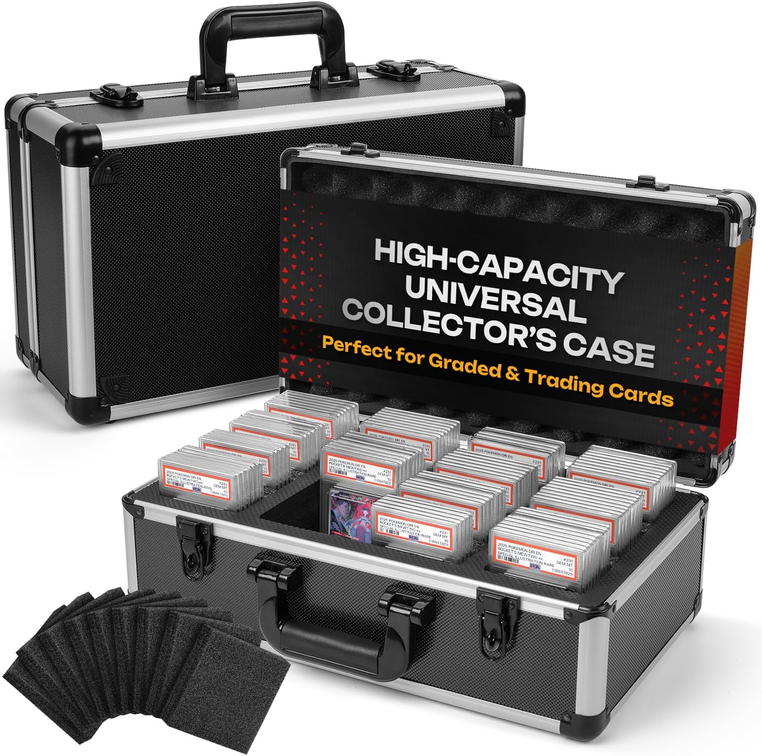 FunGuys Graded Card Storage Box, Trading Card Case for PSA Graded Pokemon Cards, Sports Card Storage Boxes as PSA Card Holder, Baseball Card Slab Case Holder for Trading Cards